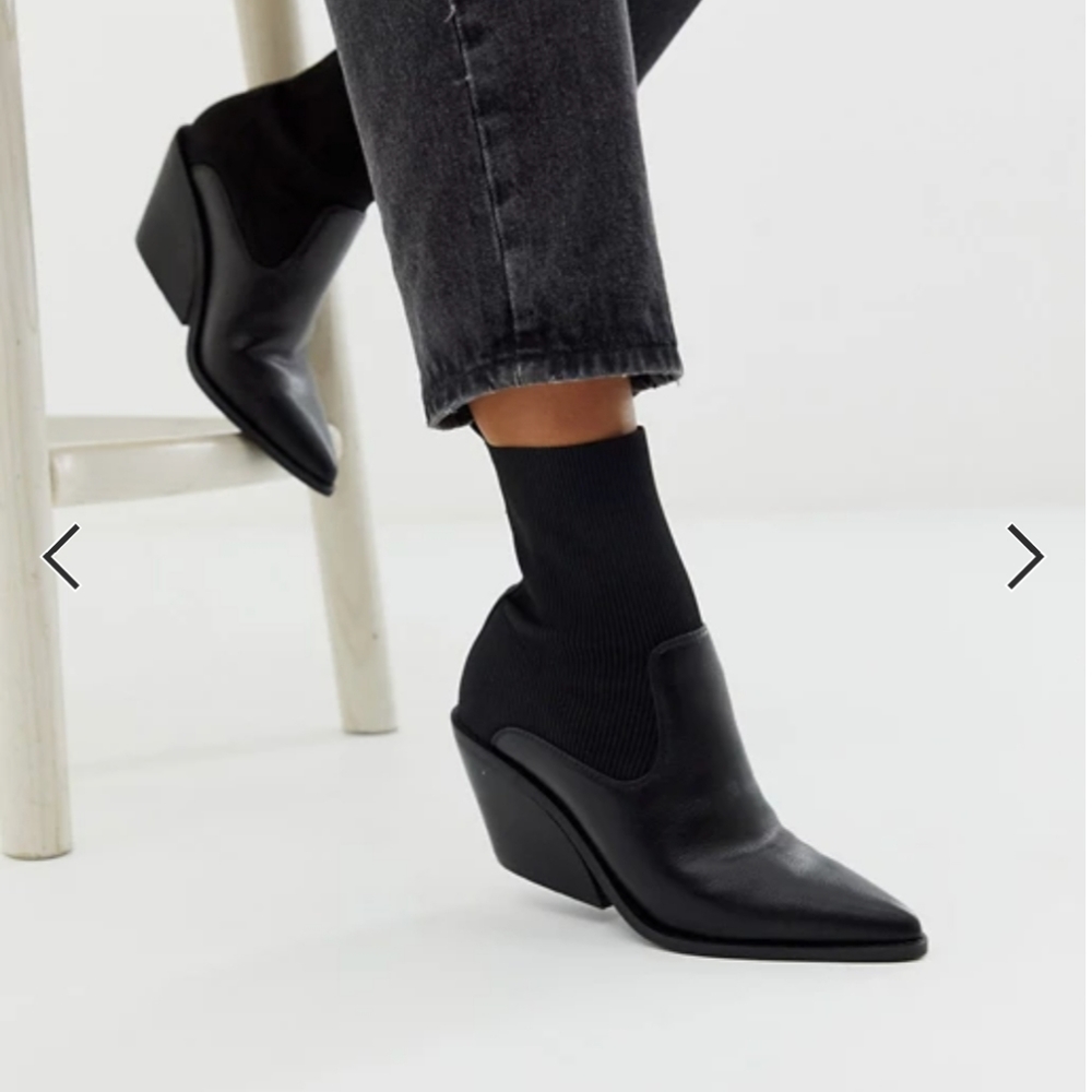 COPY - ASOS Pointed Western Sock Boot